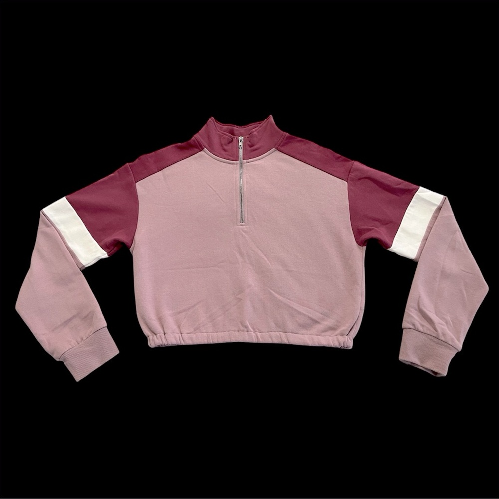 Colorblock Quarter-Zip Sweatshirt